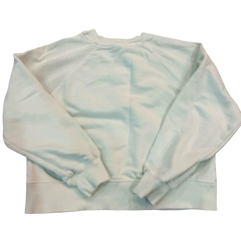 Zara Sweatshirt Mint Green Ribbed Shoulder Raglan Kids Size 9-10